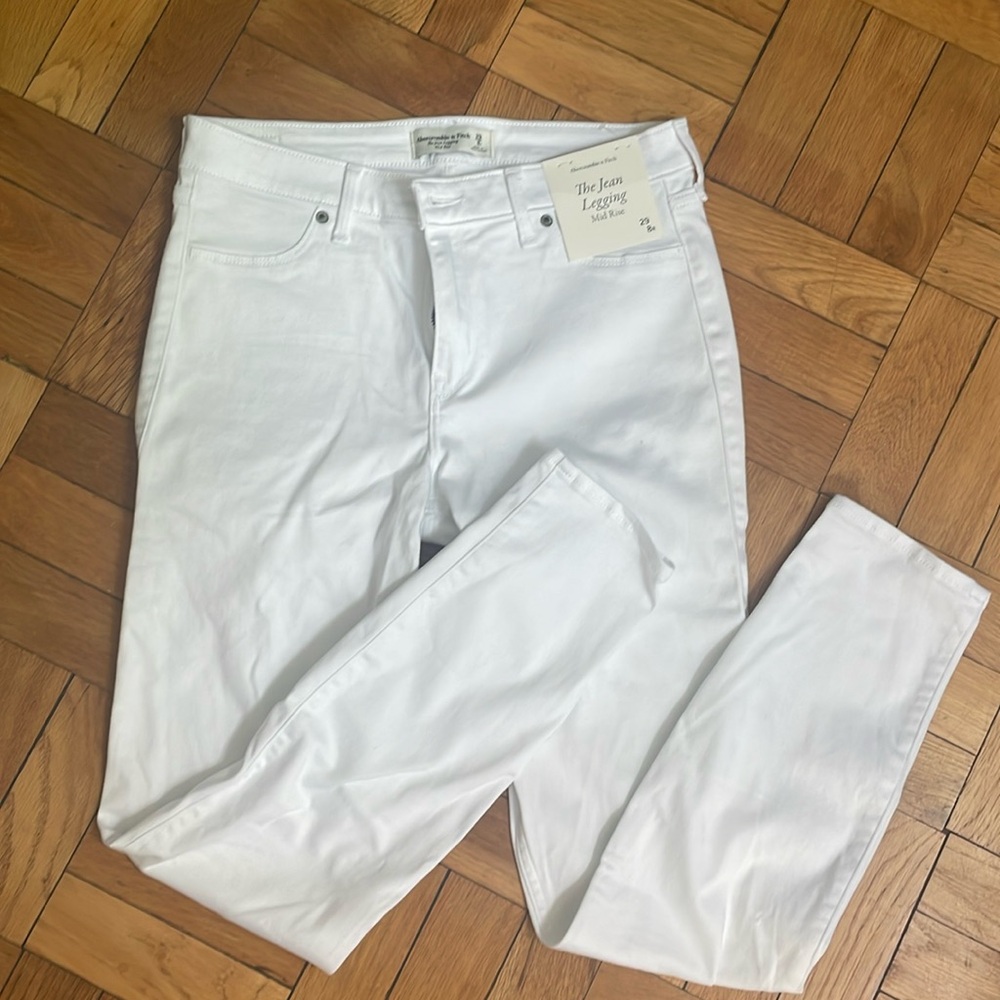 Brand new Abercrombie white jean leggings